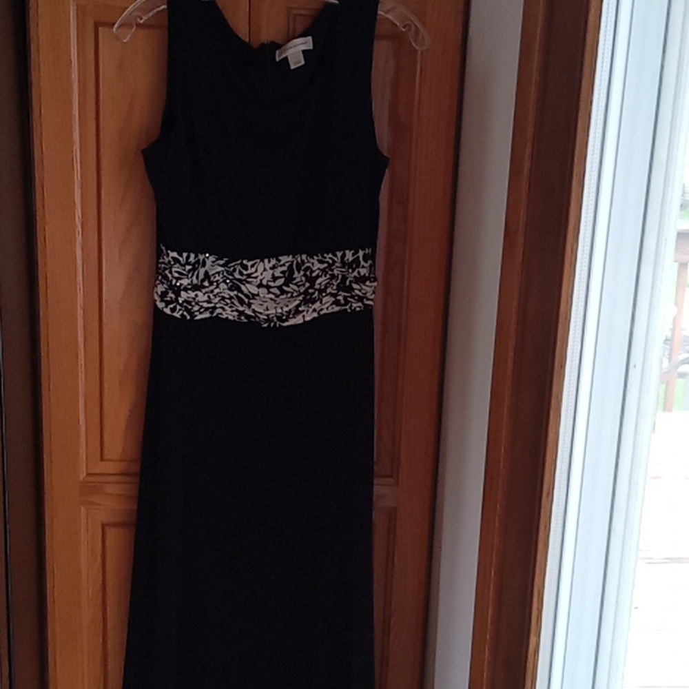 NWT Christopher and Banks Black Cream Dress & Matching Jacket Size 12